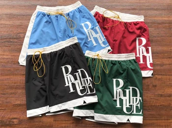 Новые шорты с логотипом Colorblock Rhude Для Мужчин И Женщин, сетчатые бриджи, шорты с бирками