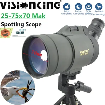 Зрительная труба Visionking 25-75x70 Мощный Зум FMC BAK4 Портативный Монокулярный Телескоп Для Наблюдения за птицами и Луной Со Штативом