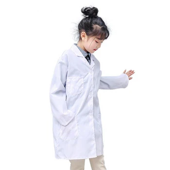 Детский белый лабораторный халат, лабораторная одежда для мальчиков и девочек, рабочая одежда врача на складе, больничная униформа, одежда для ролевой вечеринки