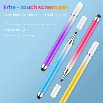 Универсальный Стилус 2 В 1 Для смартфона, планшета, Толстый Тонкий Емкостный карандаш для рисования, Сенсорная ручка для мобильного телефона Android