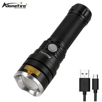 AloneFire H43 USB Перезаряжаемый светодиодный фонарик xhp50 Водонепроницаемый фонарь для самообороны, масштабируемый фонарь