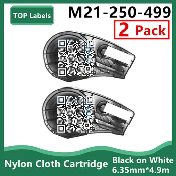 1 ~ 2PK M21-250-499 Универсальная нейлоновая этикетка для общей идентификации, маркировки проводов, лабораторной маркировки, черным по белому 6,35 мм