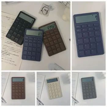 Тишина Простой и портативный калькулятор Канцелярские принадлежности Широкоэкранные 12 цифр ABS Инструменты для обучения в шоколадном стиле