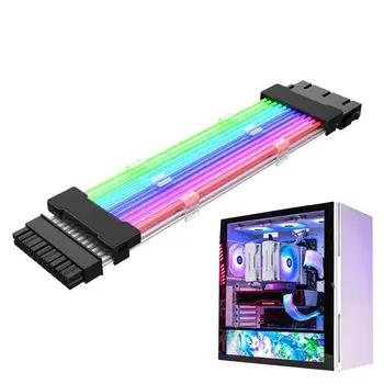 Кабели с рукавами RGB, удлинитель кабеля высокой мощности с цветовыми режимами, внутренние компоненты ПК для любого бренда и источника питания высокой мощности