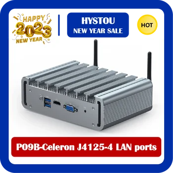 HYSTOU Best Celeron J4125 4 LAN Sense Брандмауэр VPN Безвентиляторный Промышленный Мини-бокс PC 260 Pin DDR4L С предустановленной Windows 10 Pro
