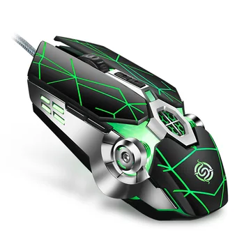 Игровая мышь E-sports Q7, 7-кнопочная USB-проводная игровая мышь, профессиональная оптическая мышь с регулируемым разрешением 4000 точек на дюйм, регулировка четырех передач