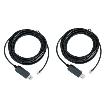 2X USB-адаптер Rj11 Rj12 6P4C с последовательным кабелем управления EQMOD Для крепления Az-Gti к ПК Для подключения ручного кабеля управления, 1,8 М