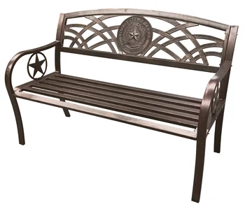 Уличная скамейка Leigh Country с печатью штата Техас, Металлические бронзовые стулья, кресло-качалка, походный стул
