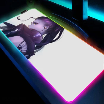 Большой Компьютерный RGB Коврик Для Мыши С Подсветкой Gamer Girl Overwatch LED Коврик Для Мыши Резиновый Игровой Коврик Для Мыши Аксессуары Для игрового Стола Для ПК XXL