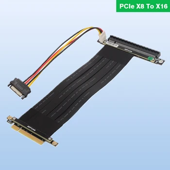 PCIe X8-X16 Видеокарта Riser Кабель Riser Pci Express X16 X8 С Разъемом Питания SATA 4Pin Для Майнинга RTX 3060 ETH Bitcoin Miner