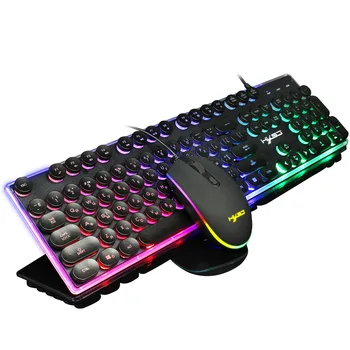 V300 Russian Backlit Gaming Keyboard Mouse Set Русская клавиатура и мышь RGB Illuminated Mouse Wired Keyboard Mouse Set