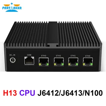 Безвентиляторный маршрутизатор Intel J6413 J6412 N100 DDR4 DP HDMI 4 * i226V 2,5G ESXI AES-NI 4G/5G SIM Solt COM Мини-ПК Pfsense Firewall Compute