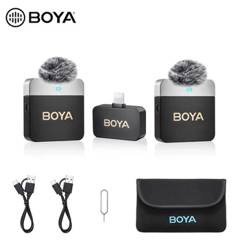 BOYA BY-M1V Беспроводной Петличный Конденсаторный микрофон с лацканами для iPhone, смартфона на базе Android, камеры для ПК, игрового видеоблога на YouTube