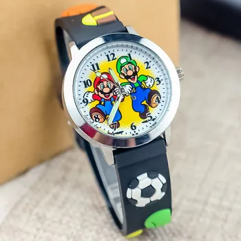 Фигурки персонажей мультфильмов Super Mario Bros, аниме, Детские часы, кварцевые Модные часы, Детские подарки на день рождения