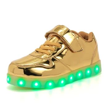 светящиеся Кроссовки, Обувь со светодиодной подсветкой Для Детей, Детская обувь с подсветкой, зарядка через USB Для Девочек и мальчиков, Светящаяся обувь, Размер 25-37, 7 цветов