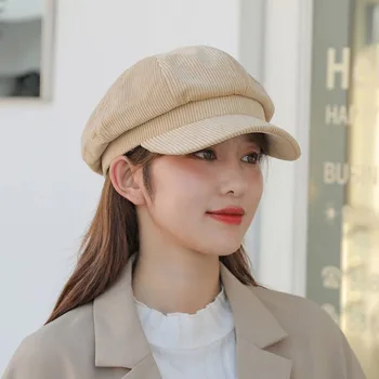 Головные уборы для женщин, ретро корейская версия британской восьмиугольной шляпы four seasons, литературный берет для отдыха, кепка S61