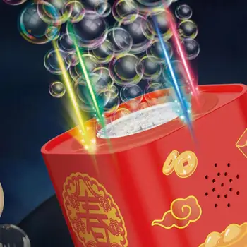 Фейерверковая Машина для мыльных Пузырей, Автоматические Игрушки для создания мыльных Пузырей с Музыкой и Красочным Светом, Детские Игрушки на Открытом Воздухе, Новогоднее Украшение