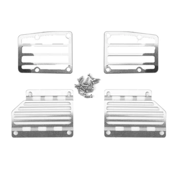 Серебристый/черный Передний задний абажур из нержавеющей Стали, металлическая крышка лампы, модифицированная деталь для Jimny Rc Автомобильные Аксессуары Новый