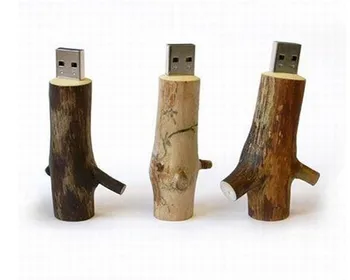 Натуральная деревянная ветка USB 2.0 Memory Flash Stick Pen Drive (бесплатный логотип на заказ)