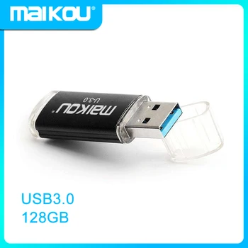 Maikou Прямой штекер с прозрачной крышкой USB3.0 Флэш-накопитель Мобильный U-диск Флеш-накопитель 128 ГБ