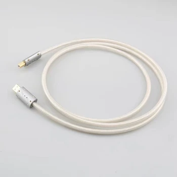 Hi-End OCC посеребренный USB-аудиокабель для передачи данных USB-кабель DAC USB hifi-кабель A-B USB-кабель USB-штекер HIFI