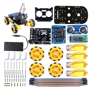 DIY Smart Robot Car Kit L293D Робот с моторным приводом для программирования Arduino Mini Mecanum Wheel Car Kit