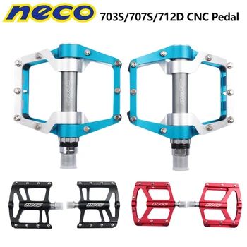 Педаль с ЧПУ NECO 703S 707S 712D 100x105 мм 92x101mm 90x101mm Черный/Красный/Синий Одна пара 6061 Алюминиевая Педаль для горного Велосипеда