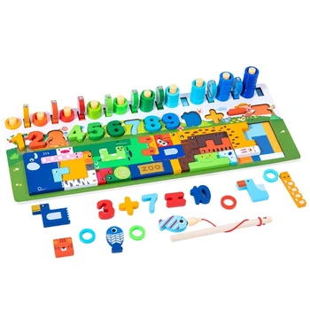 Y55B Деревянная игрушка-головоломка с цифрами Деревянная игрушка для сортировки и укладки Математическая игрушка Монтессори
