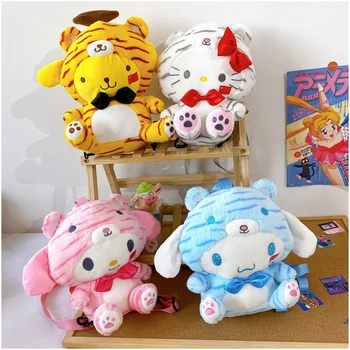Sanrio, Мультяшная подушка Kuromi Hello Kitty Tiger, Плюшевые игрушки, сумки через плечо, сумки, рюкзак, Мягкие куклы для детских подарков