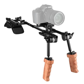 CAMVATE DSLR Камера Деревянная Рукоятка для рук Со Встроенным Соединением с шаровой головкой и 15 мм Одинарным стержневым Зажимом-адаптером Для Комплекта камеры Cage Kit Новый