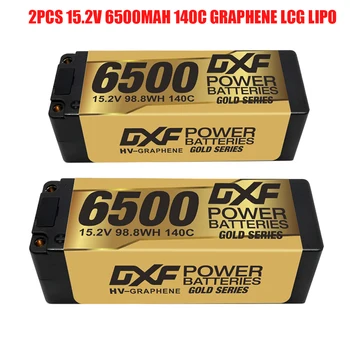 DXF Lipo Аккумулятор 15,2 В 140C 4S Graphene LCG 6500 мАч Золотая версия для внедорожника 1/8 Багги
