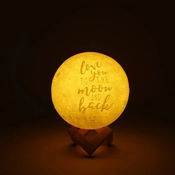Перезаряжаемые 3D принтеры Лунная лампа Сенсорный выключатель Лунный свет Настольная лампа для спальни Светодиодный ночник 3d лампа Креативный подарок