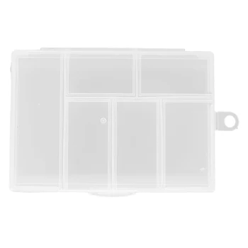 Прозрачная коробка-органайзер с 6 сетками, уплотнительная крышка, контейнер для хранения ювелирных изделий, коробка для поделок из бисера