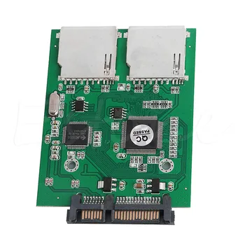 2 Порта Двойной SD SDHC MMC конвертер RAID в SATA адаптер для SD-карты любой емкости Прямая доставка Поддержка