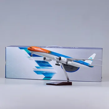 47 См Масштаб 1: 157, Литая Под давлением Модель KLM Airlines Orange Pride Boeing B777, Самолет Из смолы Airbus Со Светом и Колесами, Коллекция игрушек