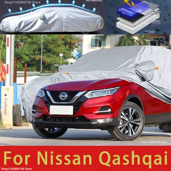 Для Nissan Qashqai Наружная защита Полное покрытие автомобиля Снежные чехлы Солнцезащитный козырек Водонепроницаемые пылезащитные внешние автомобильные аксессуары