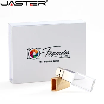 JASTER USB 2.0 Новый Пользовательский ЛОГОТИП di Cristallo di Memoria Флэш-накопитель con Scatola Regalo 4GB 8GB 16GB32GB64GB usb флэш-накопитель милый
