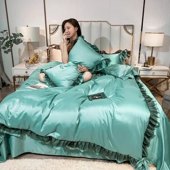 комплекты постельного белья King Queen Size, Роскошный Пододеяльник, Комплекты постельного белья из натуральной кожи высокого класса