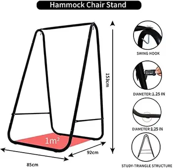 Подставка для стула с подвесным креслом-качелями в комплекте, устойчивая к атмосферным воздействиям и экономящая пространство, вес до 450 фунтов, качественная хлопчатобумажная ткань с запахом Wh