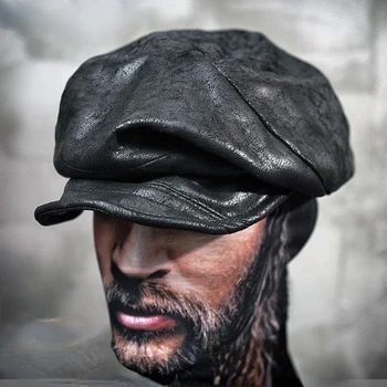 Винтажные береты для мужчин, черный размер, Регулируемые складки, повседневная стильная дизайнерская восьмиугольная кепка ручной работы, женская шляпа