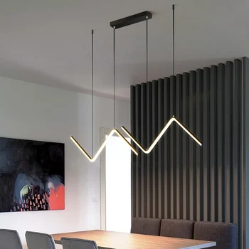 Современный минималистичный линейный подвесной светильник Для внутреннего алюминиевого светодиодного декора Люстра Обеденный стол Спальня Кухня гостиная Droplight
