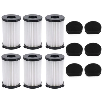 Сменный фильтр для пылесоса Moosoo D600 D601, аксессуары для пылесоса, 6 HEPA-фильтров + 6 губчатых фильтров