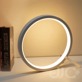 JJC Круглая светодиодная настольная лампа USB Кнопка Плавного Затемнения Настольная лампа для Чтения Декор Спальни Ночник Прикроватная тумбочка