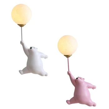 Современные минималистичные светодиодные настенные светильники Медведь, Прикроватная лампа для спальни девочки, Скандинавское Освещение детской комнаты, Креативный Домашний настенный светильник