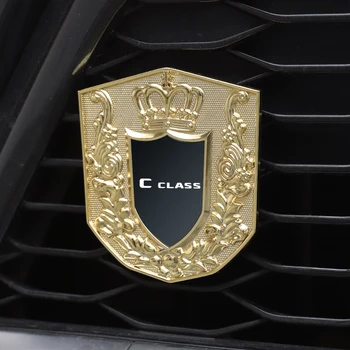 Наклейки на переднюю решетку автомобиля, наклейки на металлический значок автомобиля для автомобильных аксессуаров Mercedes Benz C CLASS