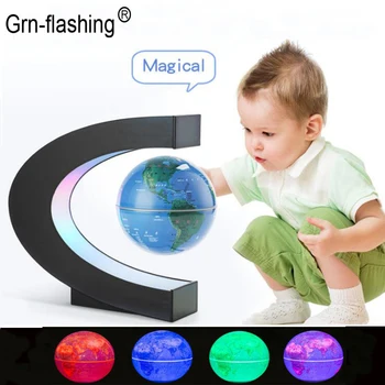 3D магнит с плавающей левитацией Глобус с автоматическим вращением Карта мира Шар Красочный ночник для ребенка Подарок на день рождения Офисный декор