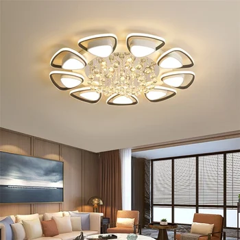 Современный потолочный светодиодный потолочный светильник для гостиной, спальни, подвесного светильника, кухни, ресторана, хрустального светодиодного потолочного светильника