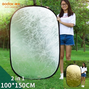 Godox 2 в 1 100x150 см Портативный Овальный Многодисковый Отражатель, складной рассеиватель освещения для фотостудийной камеры Reflecto