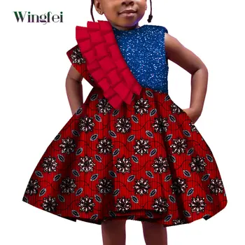 Милая детская одежда в африканском стиле, Традиционное хлопковое платье с принтом дашики для девочек, Модные детские платья с принтом в Африканском стиле WYT571