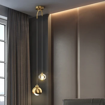 Скандинавские креативные светодиодные золотые подвесные светильники Современная Роскошная Индивидуальность Хрустальный подвесной светильник для гостиной спальни на заднем плане Стены